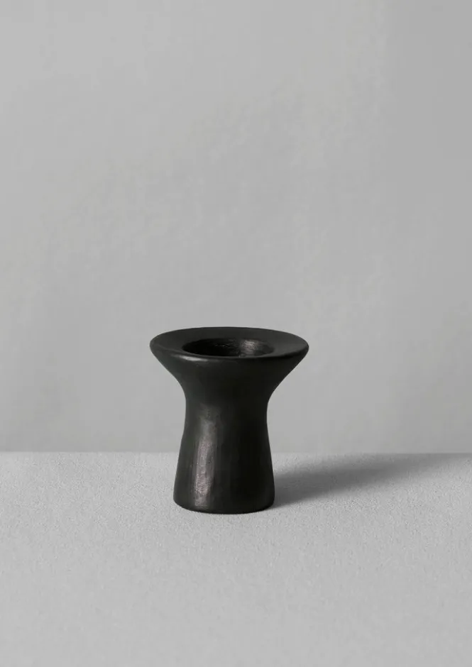 Decorative Pieces|Ceramics-TOAST Longpi Stubby Candle Holder BlackClay