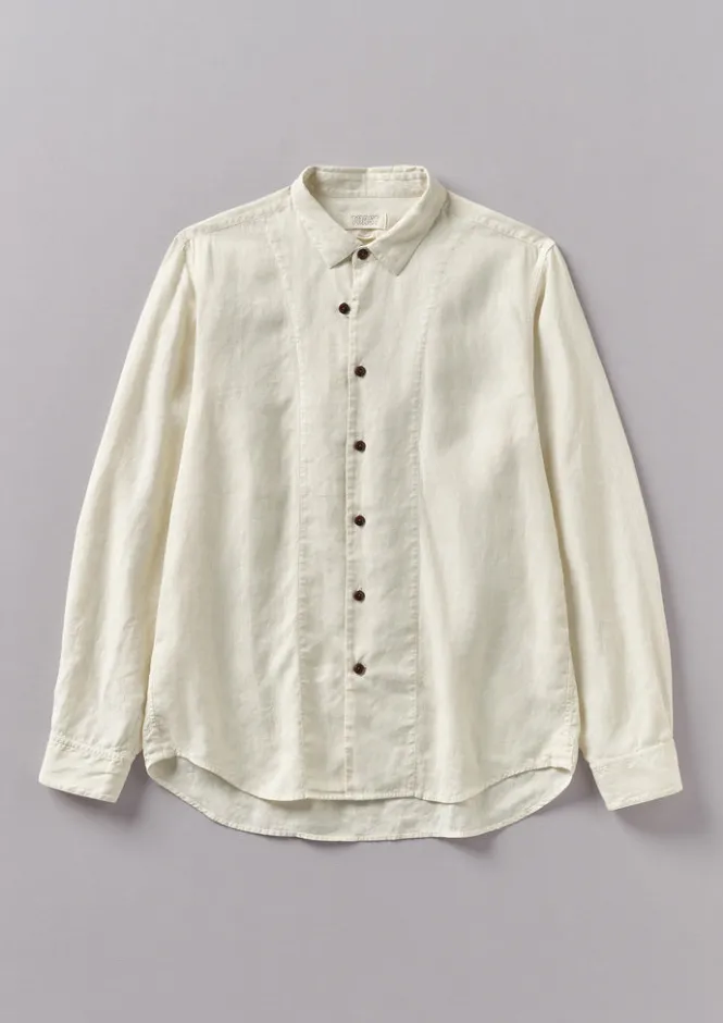 Linen|Shirts-TOAST Loop Button Linen Shirt Parchment