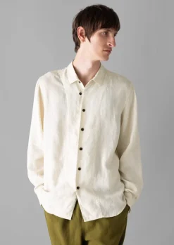 Linen|Shirts-TOAST Loop Button Linen Shirt Parchment