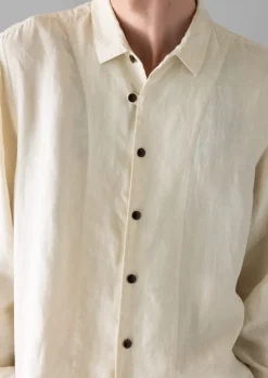 Linen|Shirts-TOAST Loop Button Linen Shirt Parchment