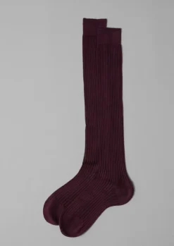 Socks & Tights-TOAST Maria La Rosa Knee High Cotton Socks Berry