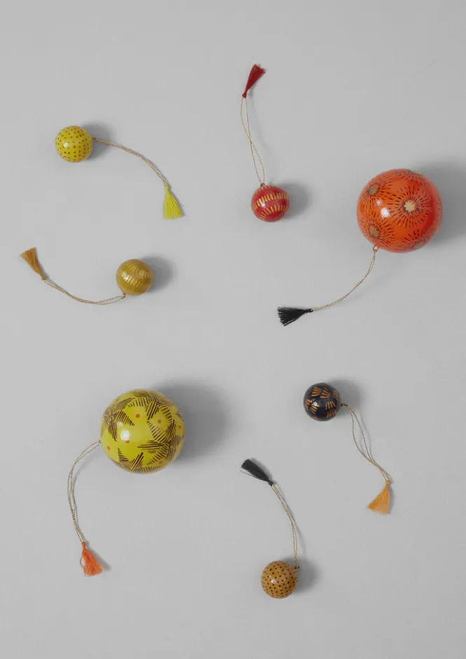 Christmas Decorations-TOAST Mini Hand Painted Bauble Set Multi