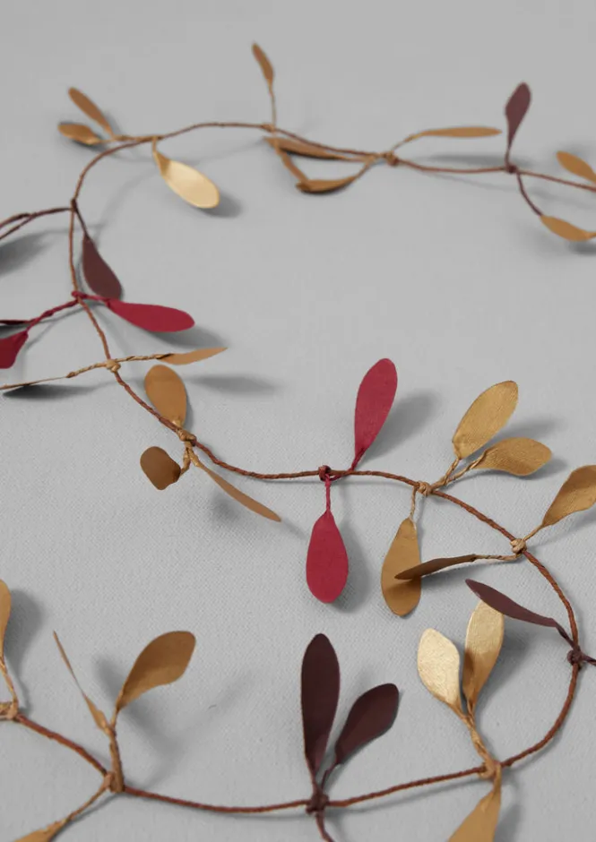 Christmas Decorations-TOAST Mistletoe Paper Tinsel Plum/Gold