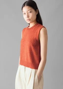Knitwear-TOAST Neat Mouline Wool Tank AmberMarl