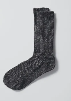 Socks & Tights-TOAST Nishiguchi Kutsushita Hemp Cotton Socks Black