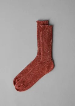 Socks & Tights-TOAST Nishiguchi Kutsushita Hemp Cotton Socks Brick