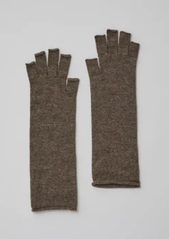 Hats, Scarves & Gloves-TOAST Nishiguchi Kutsushita Merino Tipless Gloves Brown