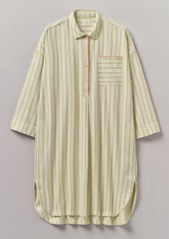Nightwear-TOAST Nova Stripe Flannel Nightshirt Ecru/Celery