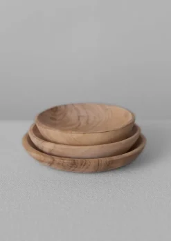 Kitchen|Tableware-TOAST Olive Wood Pinch Pot Set NaturalWood