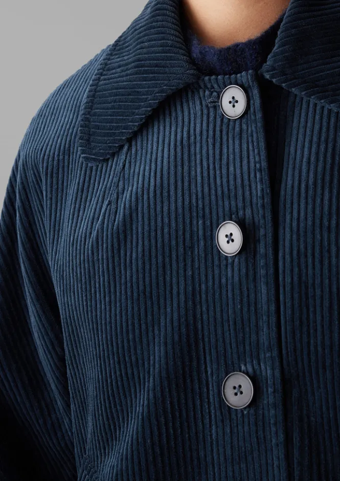 Cord|Workwear-TOAST Organic Cord Swingy Jacket DustyNavy