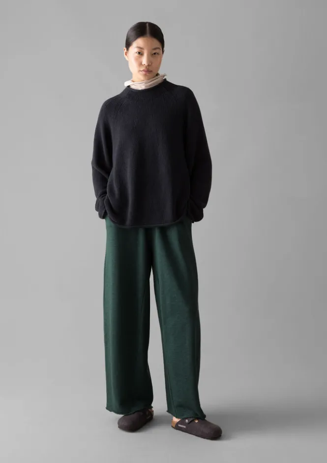 Linen|Jersey-TOAST Organic Cotton Linen Easy Sweater DarkNavy