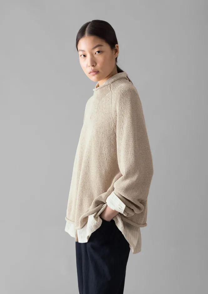 Linen|Jersey-TOAST Organic Cotton Linen Easy Sweater Parchment
