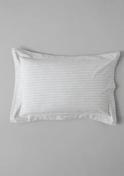 Textiles|Bed Linen-TOAST Organic Cotton Ticking Stripe Oxford Pillowcase Ecru/Graphite
