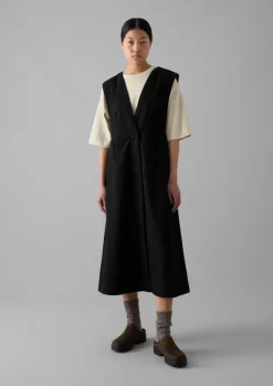 Denim|Dresses-TOAST Organic Denim Pinafore Dress Black