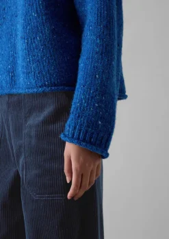 Knitwear-TOAST Orla Donegal Wool Sweater NeptuneBlue