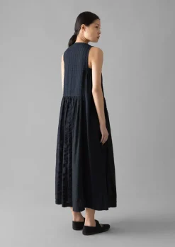 Loungewear|Dresses-TOAST Overdyed Check Seersucker Dress Slate