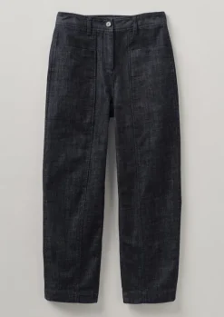 Denim|Workwear-TOAST Panelled Organic Denim Trousers Indigo
