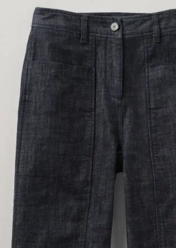 Denim|Workwear-TOAST Panelled Organic Denim Trousers Indigo