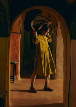 Cord|Dresses-TOAST Panelled Organic Needlecord Dress GoldenOlive