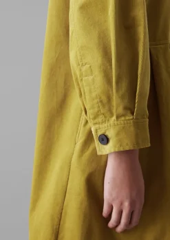 Cord|Dresses-TOAST Panelled Organic Needlecord Dress GoldenOlive