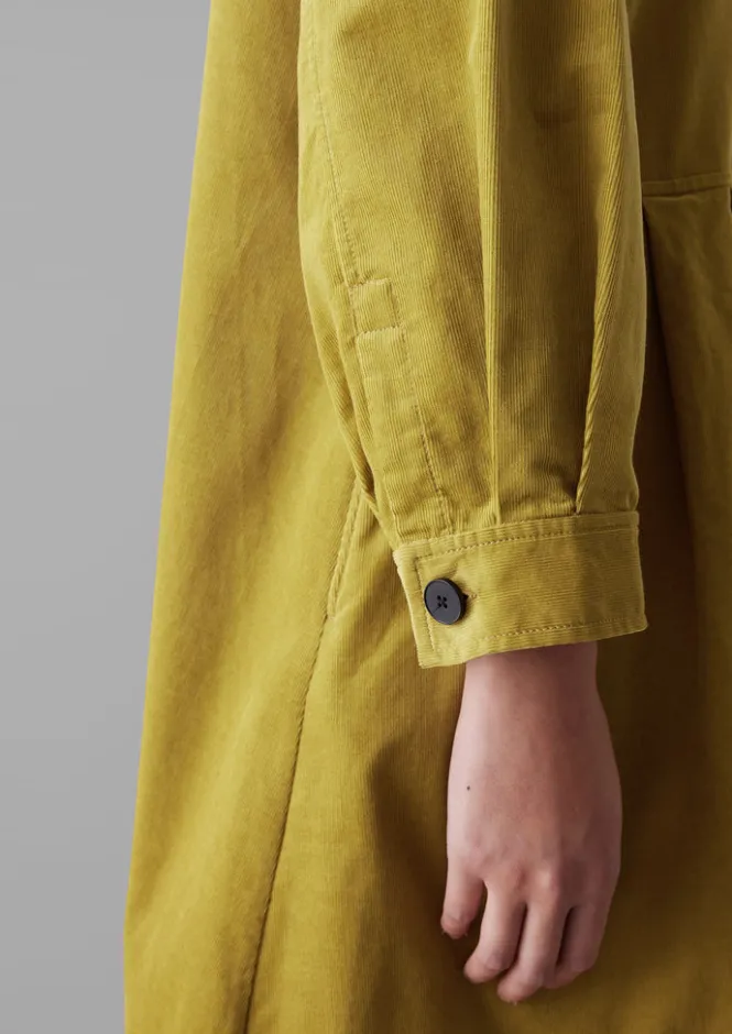 Cord|Dresses-TOAST Panelled Organic Needlecord Dress GoldenOlive