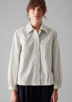 Shirts|Tops & Tees-TOAST Patch Pocket Stripe Organic Cotton Shirt SunwashedBlue