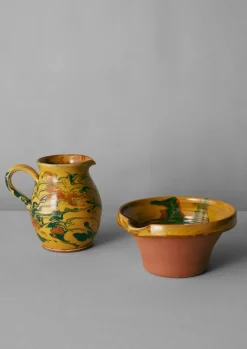 Ceramics-TOAST Poterie Barbotine Marbled Pitcher Honey