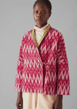 Gowns|Nightwear-TOAST Repurposed Ikat Kantha Jacket Reds
