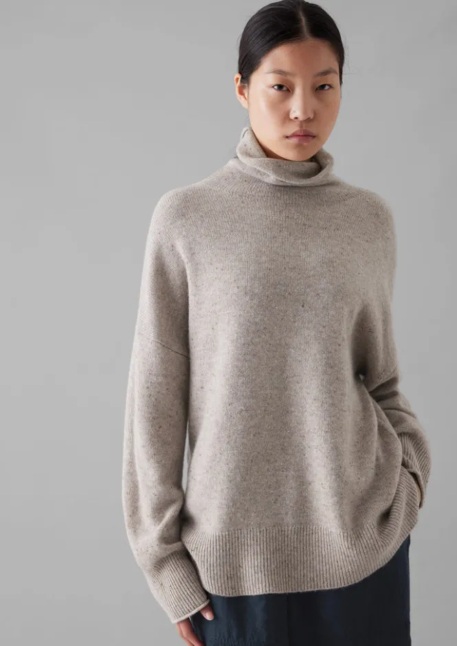 Jersey|Cashmere-TOAST Roll Neck Wool Cashmere Sweater Oatmeal