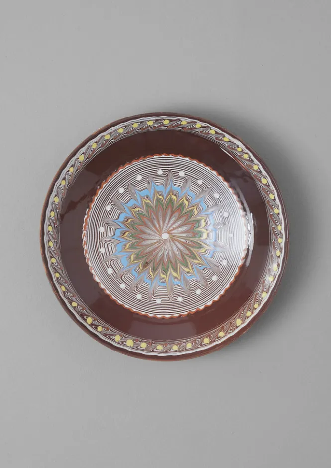 Ceramics|Tableware-TOAST Romanian Horezu Serving Plate Cocoa/Multi