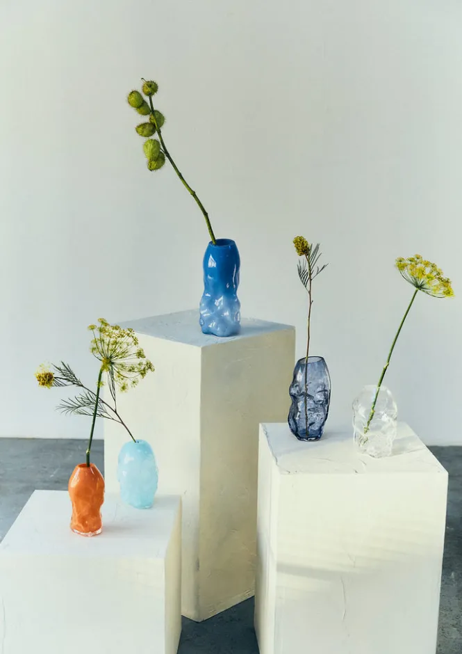 Glass|Decorative Pieces-TOAST Rosie Stonham Medium Membrane Vase ClearBlue