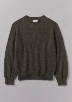 Knitwear-TOAST Seamless Shetland Wool Sweater Grey