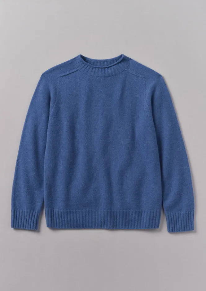 Knitwear-TOAST Seamless Wool Cashmere Sweater SlateBlue