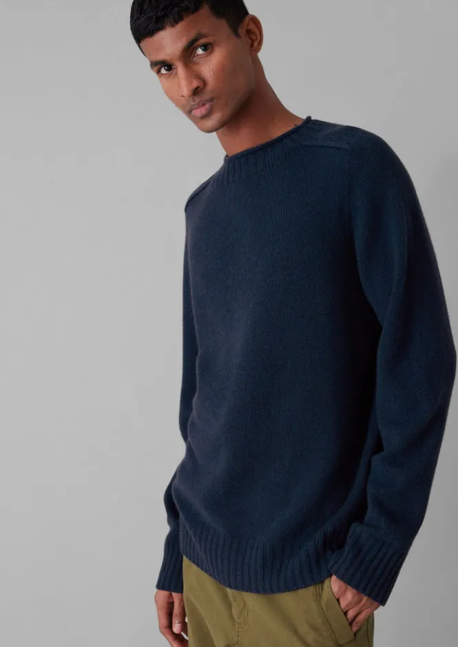 Knitwear-TOAST Seamless Wool Cashmere Sweater Midnight