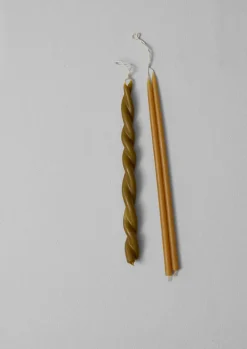 Candles & Holders-TOAST Skar Organics Beeswax Twist Dinner Candle GreenTea