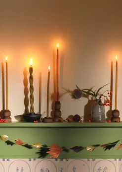 Candles & Holders-TOAST Skar Organics Slim Beeswax Dinner Candle Set GreenTea