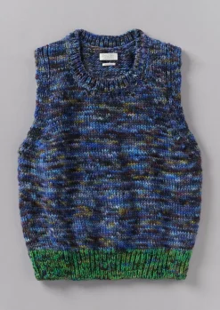 Knitwear-TOAST Space Dyed Wool Knitted Tank Galaxy/Green