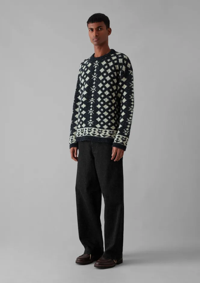 Denim|Trousers-TOAST Straight Leg Denim Trousers Black