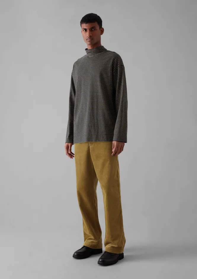 Tops & Tees-TOAST Stripe Cotton Jersey Long Sleeve Tee Grey/Sand