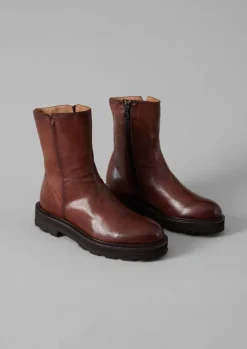 Boots-TOAST Sturlini Tall Leather Boots Tan