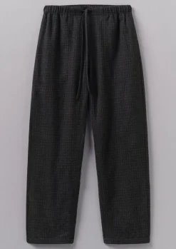 Trousers-TOAST Suki Wool Cotton Seersucker Check Trousers Carbon