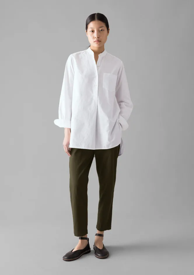 Workwear|Shirts-TOAST Taro Cotton Oxford Long Shirt White
