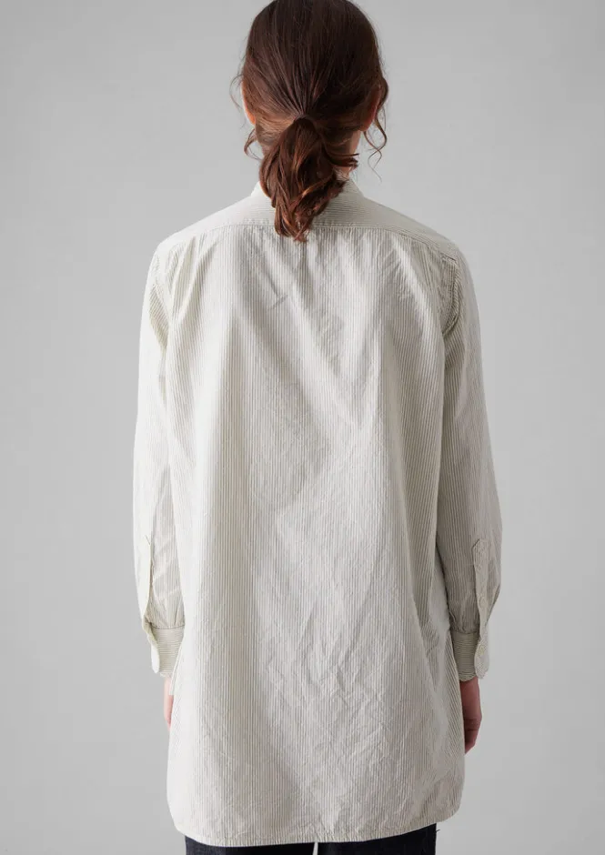 Tops & Tees-TOAST Taro Stripe Organic Cotton Poplin Shirt SunwashedBlue