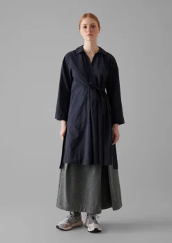 Shirts|Tops & Tees-TOAST Textured Cotton Poplin Wrap Shirt Ink