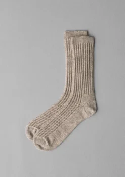 Socks-TOAST Textured Cotton Socks StoneMarl