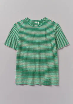 Tops & Tees-TOAST Theo Organic Cotton Stripe Short Sleeve Tee Green/Red