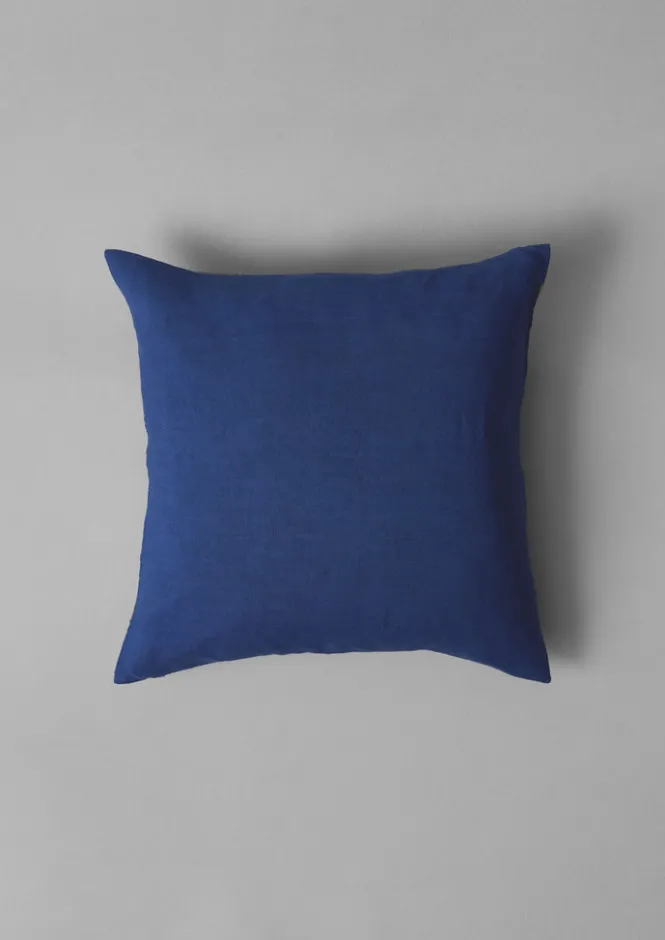 Textiles|Cushions & Covers-TOAST Trailing Foliage Linen Cushion Cover BlueObsidian/OasisGreen