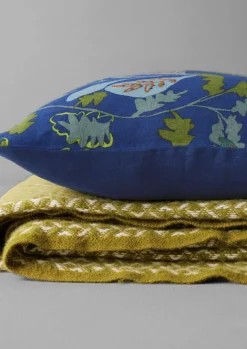 Textiles|Cushions & Covers-TOAST Trailing Foliage Linen Cushion Cover BlueObsidian/OasisGreen