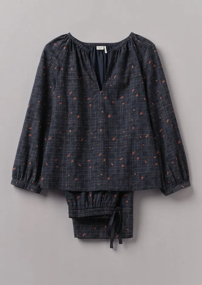 Nightwear-TOAST Trellis Floral Block Print Pyjamas Blueberry
