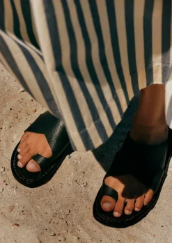 Sandals-TOAST Trippen Alex Leather Sandals Black